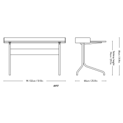 iron linoleum - walnut and chrome base - Pavilion AV17 desk - &Tradition