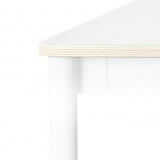 Blanc (stratifié) / Bois / Blanc – Table Base 140 x 80 x H73 cm