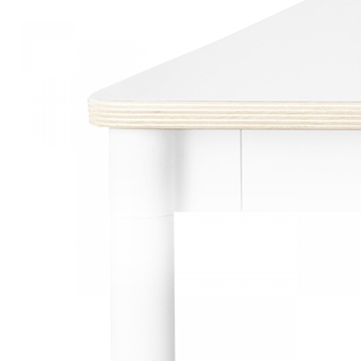 Blanc (stratifié) / Bois / Blanc – Table Base 140 x 80 x H73 cm