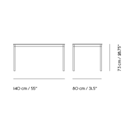 Blanc (stratifié) / Bois / Noir – Table Base 140 x 80 x H73 cm - Muuto