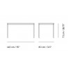 White laminate / Plywood / Black – Base Table 140 x 80 x H73 cm