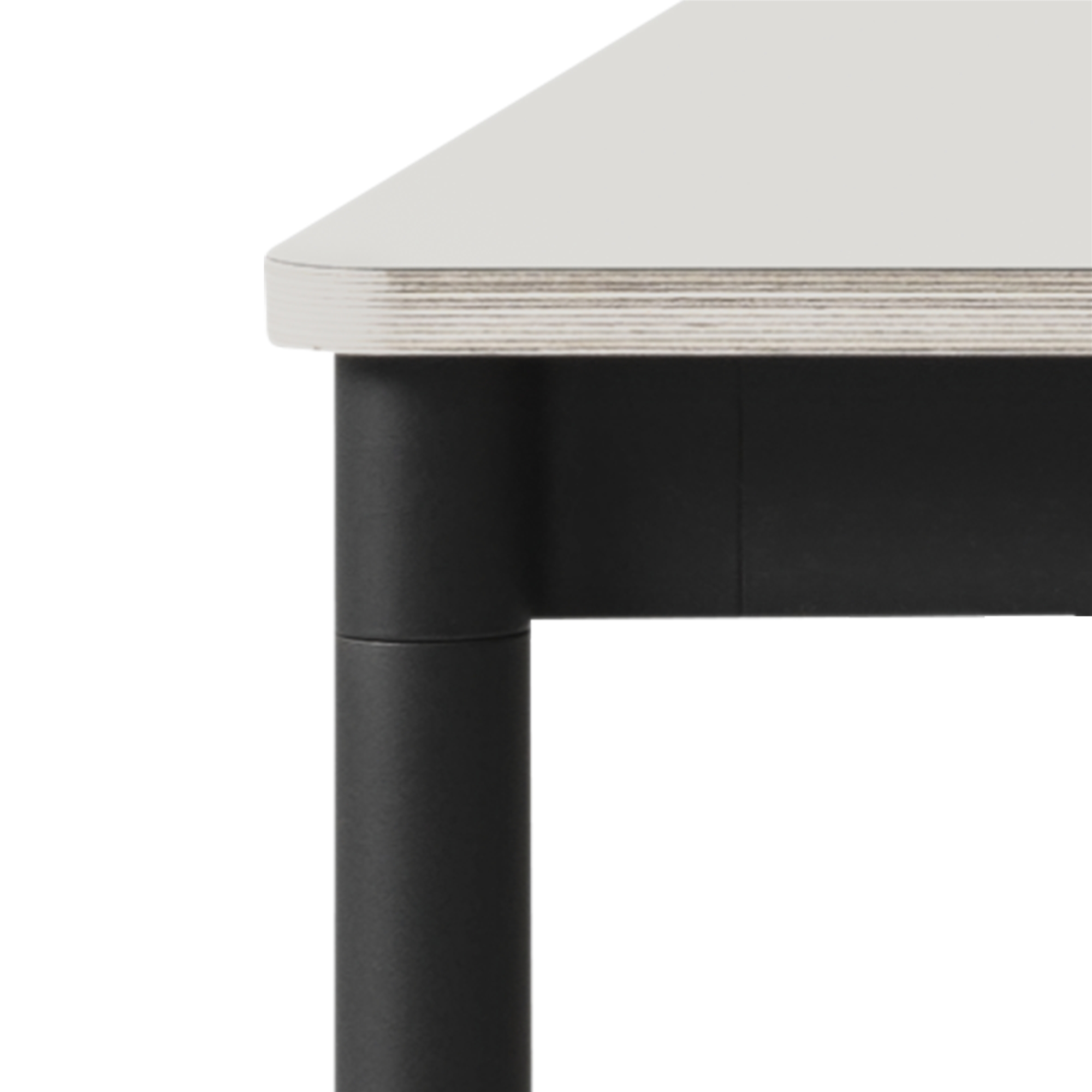 Blanc (stratifié) / Bois / Noir – Table Base 140 x 80 x H73 cm - Muuto