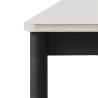 White laminate / Plywood / Black – Base Table 190 x 85 x H73 cm