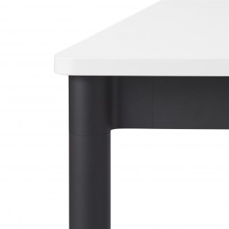 Blanc (stratifié) / Blanc / Noir – Table Base 190 x 85 x H73 cm