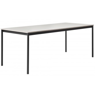 White laminate / White / Black – Base Table 190 x 85 x H73 cm