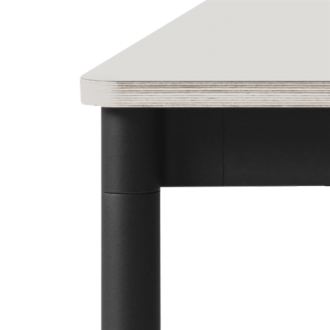 Blanc (stratifié) / Bois / Noir – Table Base 250 x 90 x H73 cm