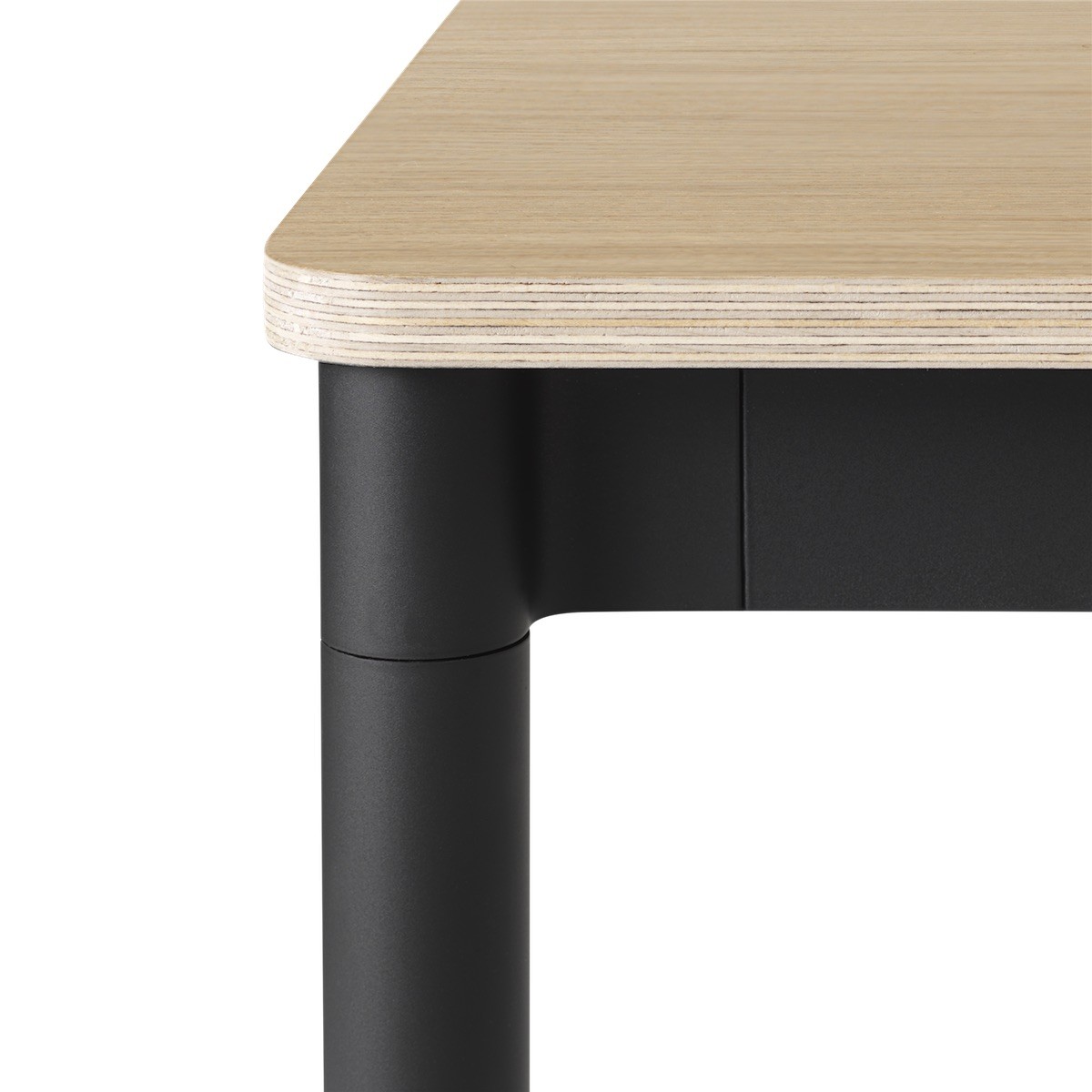 Chêne / Bois / Noir – Table Base 70 x 70 x H73 cm