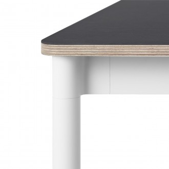 Noir (linoleum) / Bois / Blanc – Table Base 70 x 70 x H73 cm