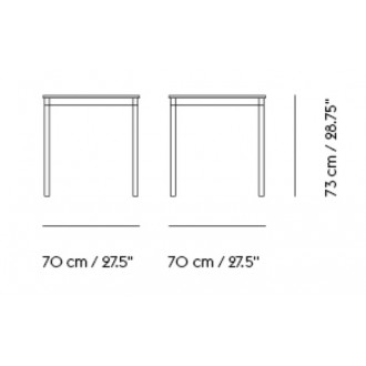 Blanc (stratifié) / Blanc / Noir – Table Base 70 x 70 x H73 cm