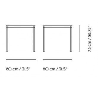 Chêne / Bois / Noir – Table Base 80 x 80 x H73 cm