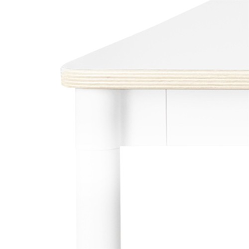 Blanc (stratifié) / Bois / Blanc – Table Base 128 x 128 x H73 cm - Muuto