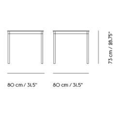 Noir (stratifié) / Bois / Blanc – Table Base 80 x 80 x H73 cm - Muuto