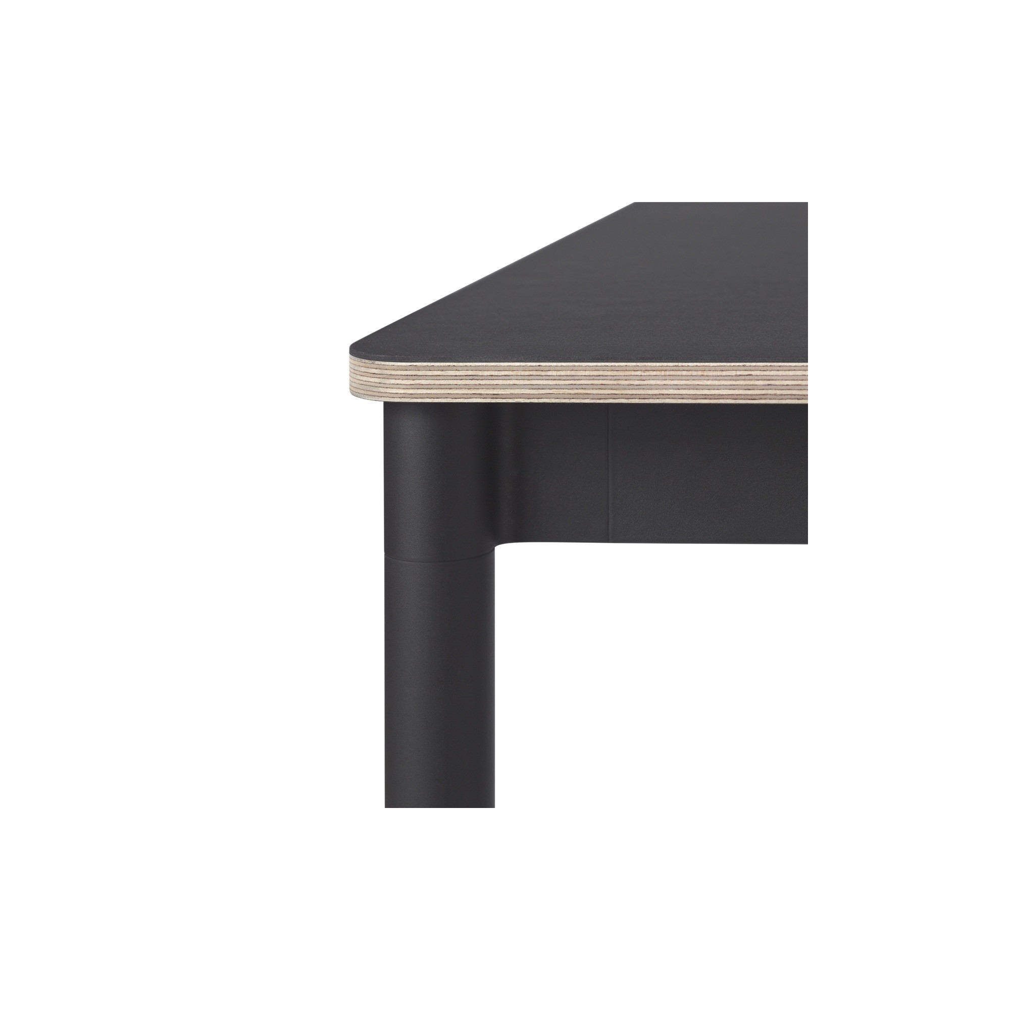 Black (laminate) / Plywood / Black – Base Table 70 x 70 x H73 cm - Muuto