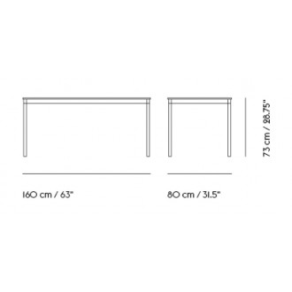 Chêne / Bois / Blanc – Table Base 160 x 80 x H73 cm