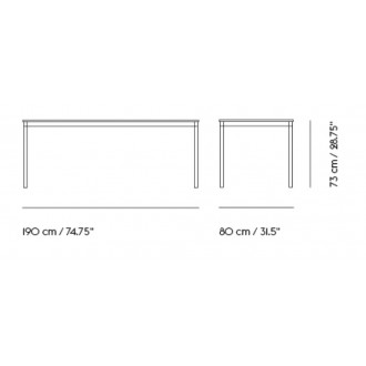 Noir (stratifié) / Bois / Noir – Table Base 190 X 80 X H73 cm