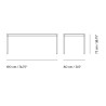 White laminate / Plywood / Black – Base Table 190 X 80 X H73 cm - Muuto