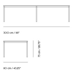 Oak / Plywood / White – Base Table 300 X 110 X H73 cm - Muuto