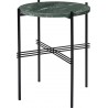 Ø40xH51cm - marbre vert - base noire - table ronde TS - Gubi