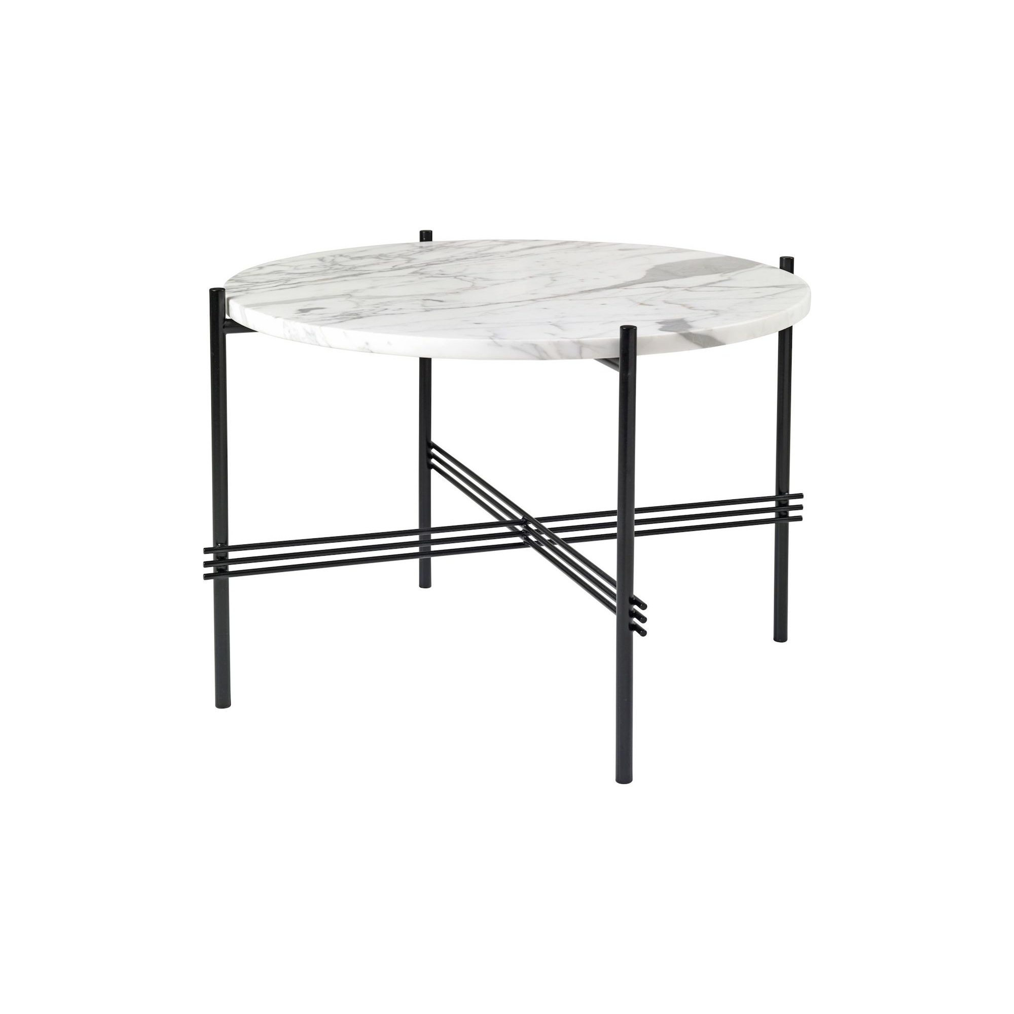 Ø55xH41cm - marbre blanc - base noire - table ronde TS - Gubi