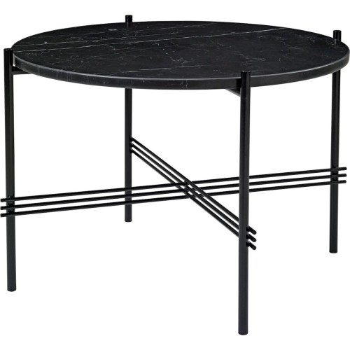 Ø55xH41cm - marbre noir - base noire - table ronde TS - Gubi