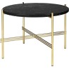 Ø55xH41cm - marbre noir - base laiton - table ronde TS - Gubi