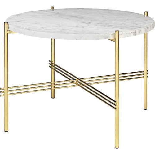 Ø55xH41cm - white marble - brass base - TS round table - Gubi