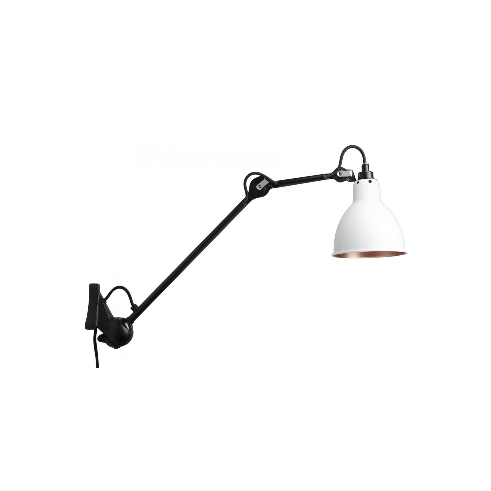 black / round white, copper inside - Gras 222 - wall lamp - DCW éditions