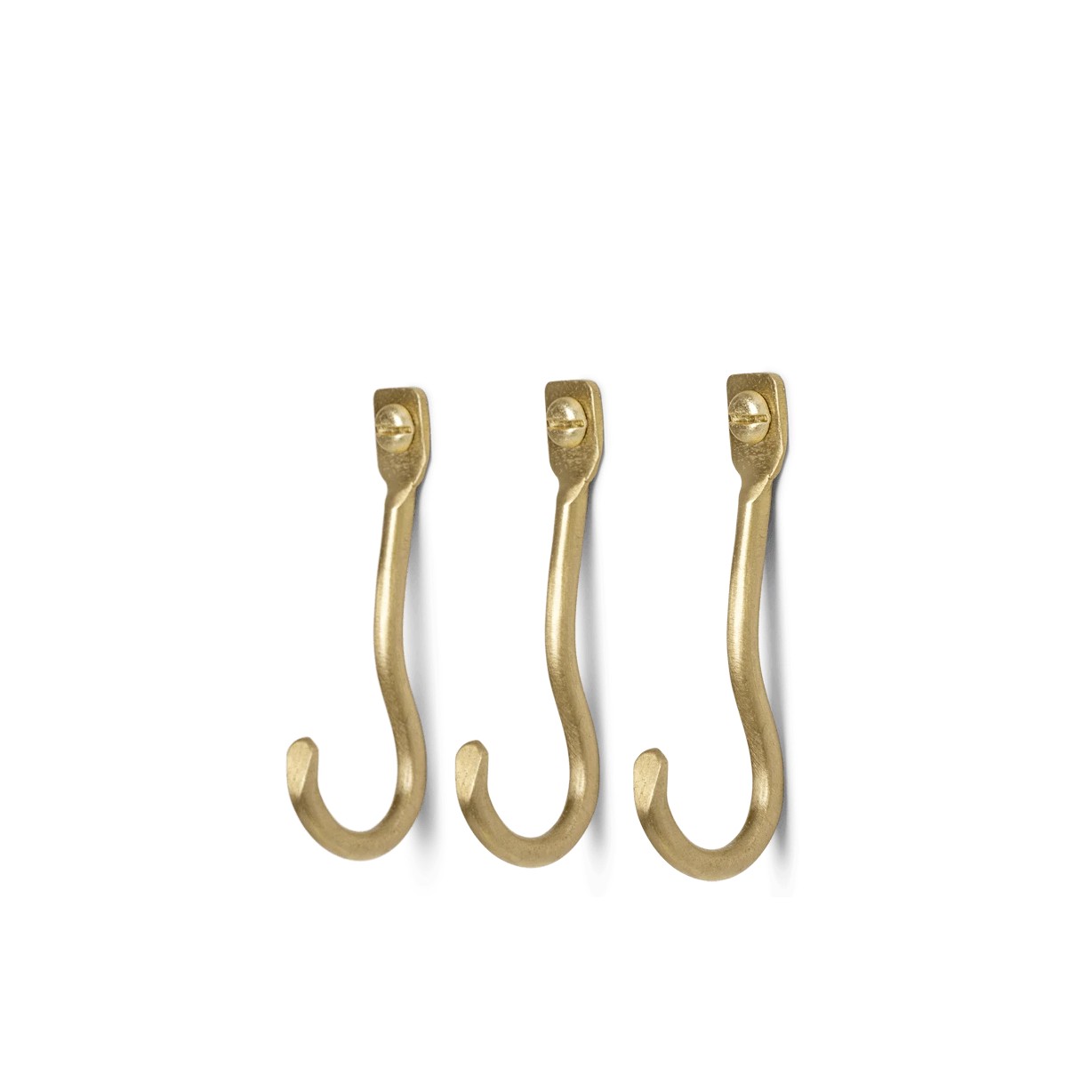 Hooks set of 3 - brass - Curvature - Ferm Living