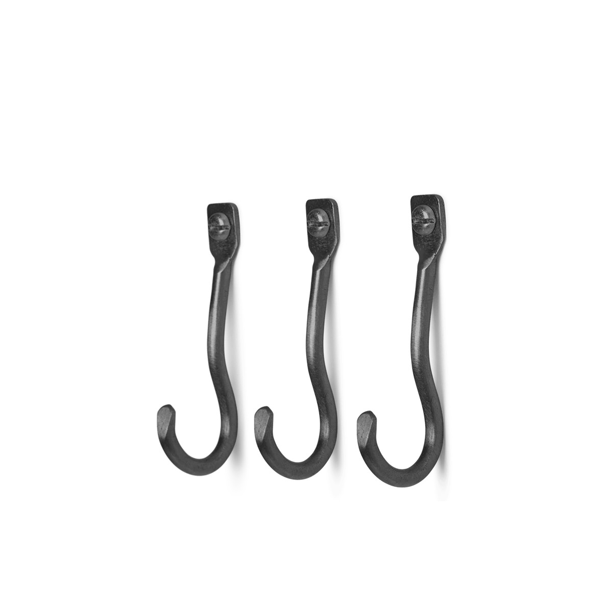 Hooks set of 3 - black brass - Curvature - Ferm Living