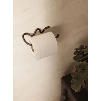 Toilet paper Holder - black brass - Curvature