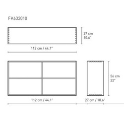 56 x 112 x 27 cm + 2 étagères (FK632010 + 2 FK633020) - Carl Hansen & Søn