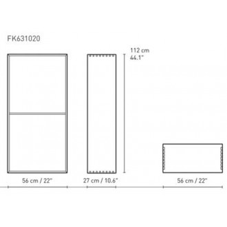 112 x 56 x 27 cm + 2 vertical panels (FK631020 + 2 FK633020)