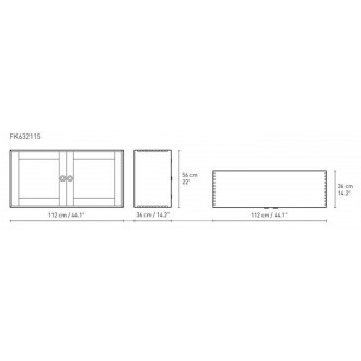 56 x 112 x 36 cm + 2 étagères (FK632115 + 2 FK633021) - Carl Hansen & Søn