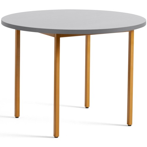 gris clair / ocre - Ø105x74 cm - table TWO-COLOUR - HAY