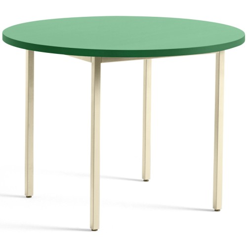 green / ivory - Ø105x74 cm - TWO-COLOUR table - HAY