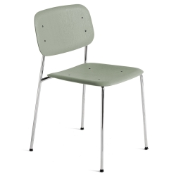 chêne dusty green + pieds chromés - chaise Soft Edge 40 - HAY