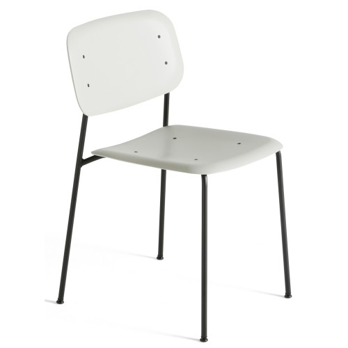 soft grey + black legs - Soft Edge 45 polypropylene chair - HAY