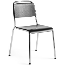 chromed steel frame - black stained oak - Halftime chair - HAY