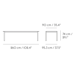 260 x 90cm chêne - table Linear - Muuto