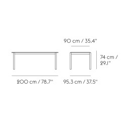 200 x 90cm chêne - table Linear - Muuto