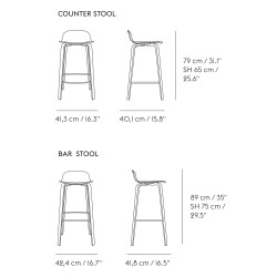 gris - tabouret de bar Visu - Muuto