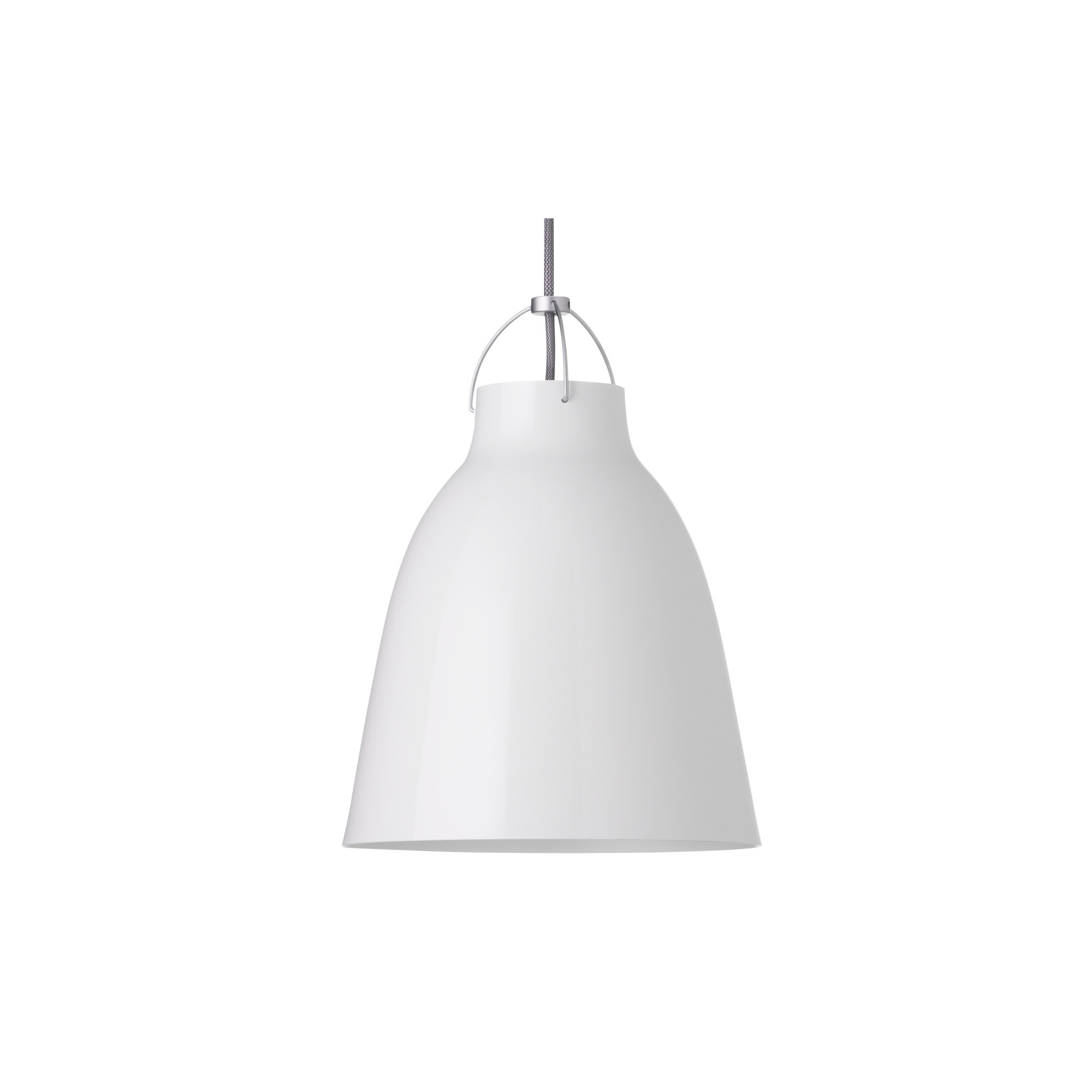 Caravaggio P2 – Glossy white + Grey cable - Fritz Hansen