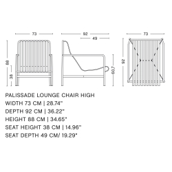 fauteuil lounge haut - Palissade olive - HAY