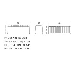 Bench - Palissade galvanised - HAY