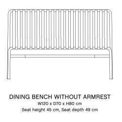 Dining bench without armrest - Palissade galvanised - HAY