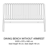 Dining bench without armrest - Palissade galvanised - HAY