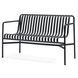 Dining bench with armrest - Palissade anthracite - HAY