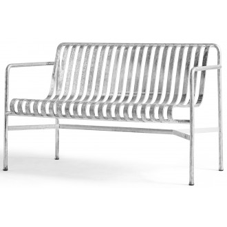 Dining bench with armrest - Palissade galvanised