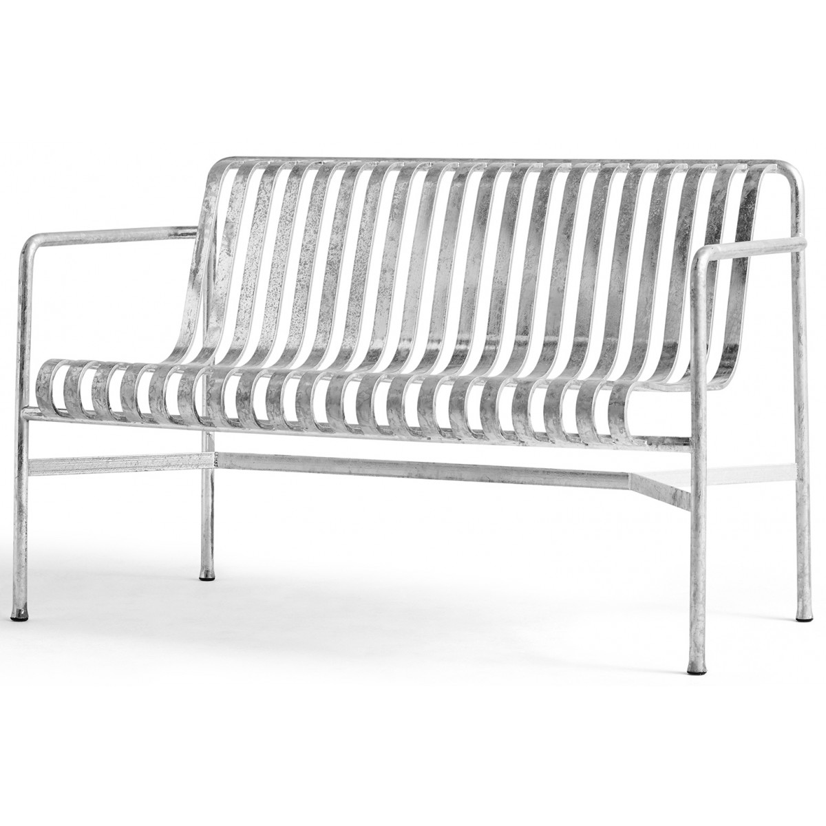 Dining bench with armrest - Palissade galvanised