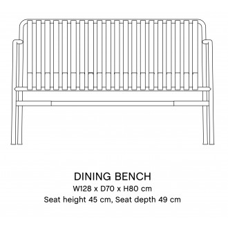 banc de table avec accoudoirs - Palissade galvanisé